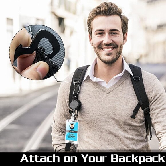 Heavy Duty Retractable Lanyard - Breakaway Lanyards for ID Badges Keys, Retracta - Picture 5 of 8